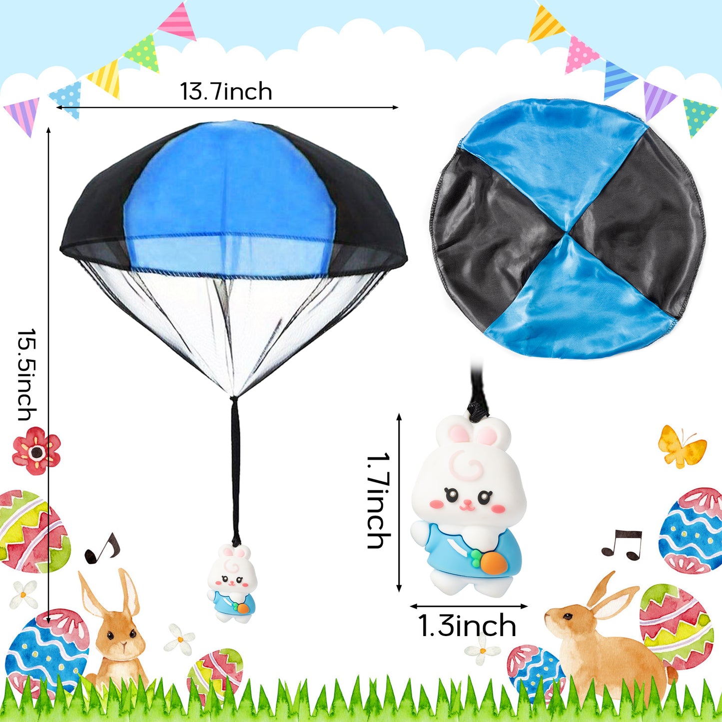 CPicdn 8Pcs Cartoon Animals Parachute Toy Children's Flying Toys