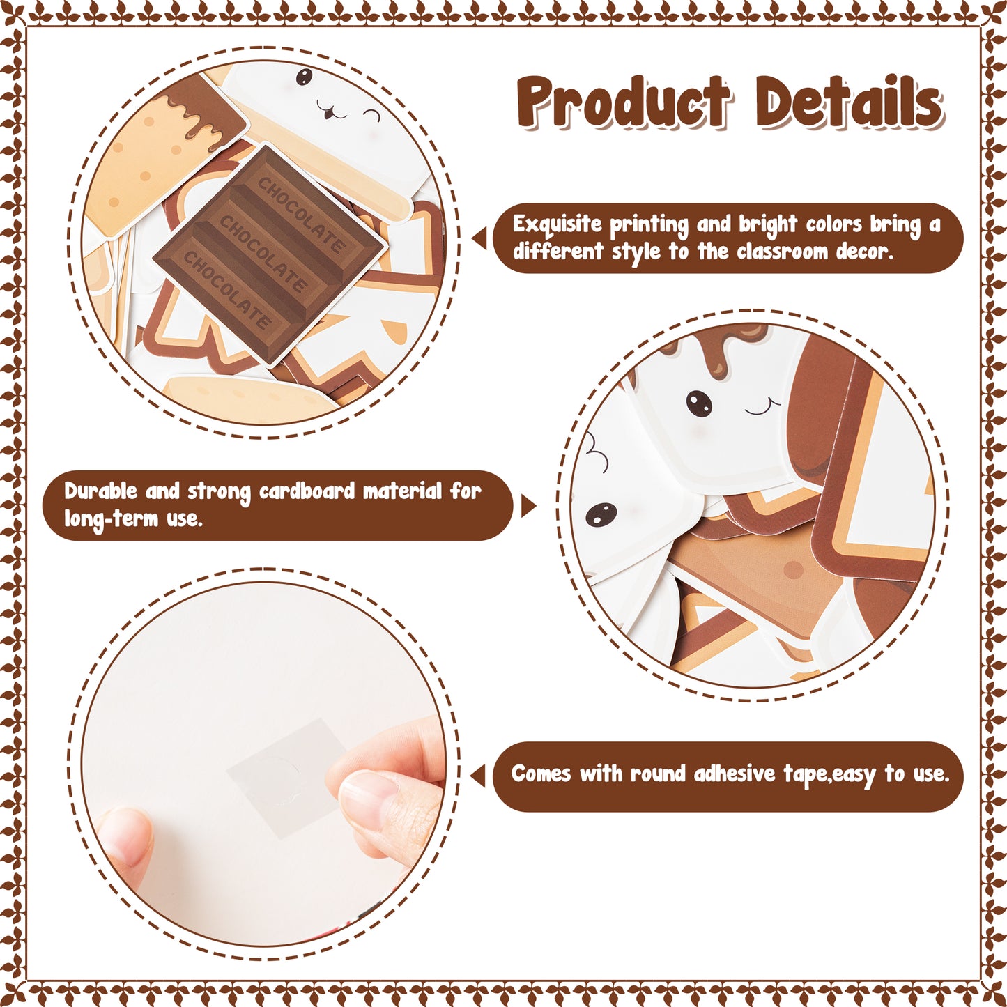 CPicdn 143Pcs Back to School Marshmallow S'More Classroom Bulletin Board Decorations Set