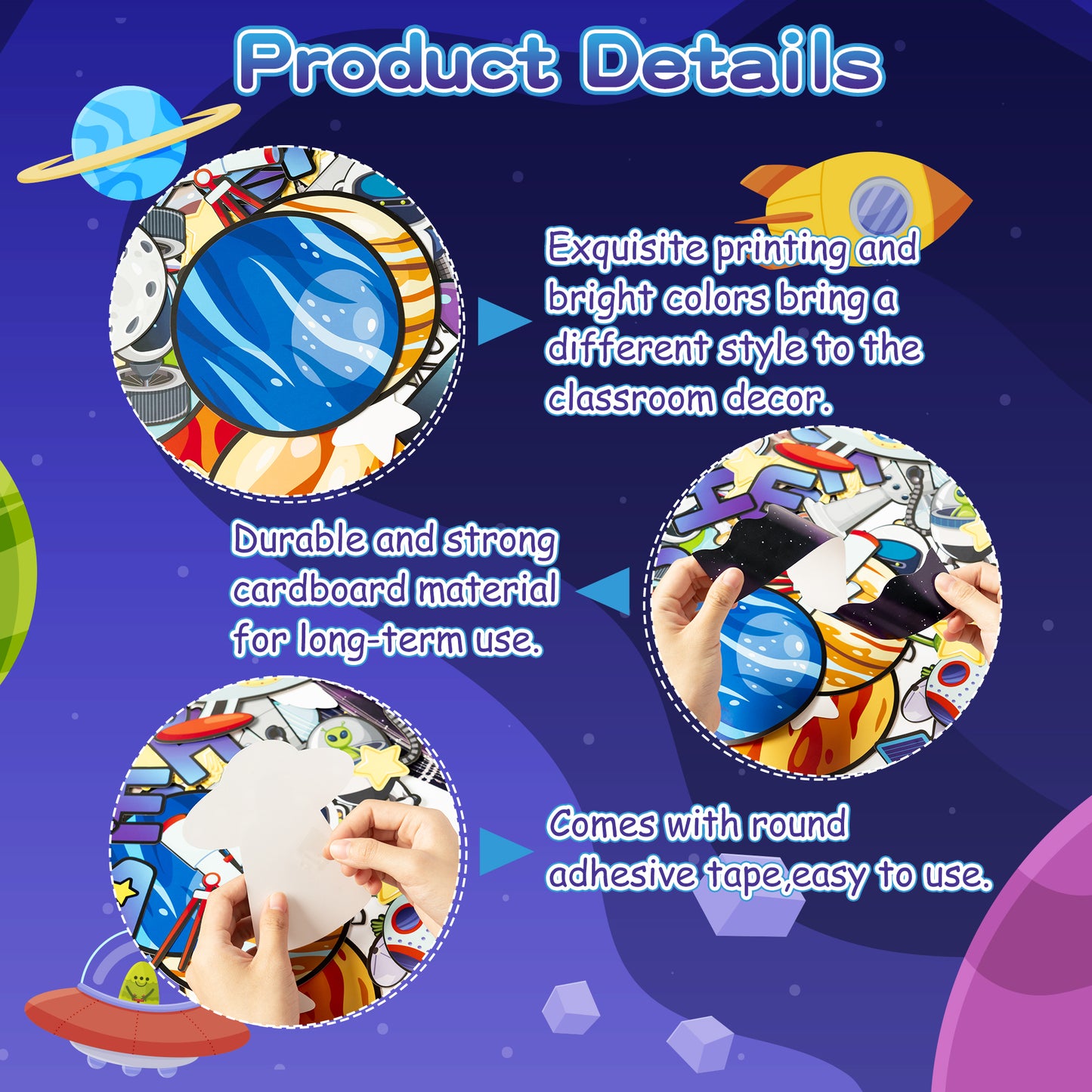 CPicdn 121Pcs Outer Space Classroom Bulletin Board Decorations Set