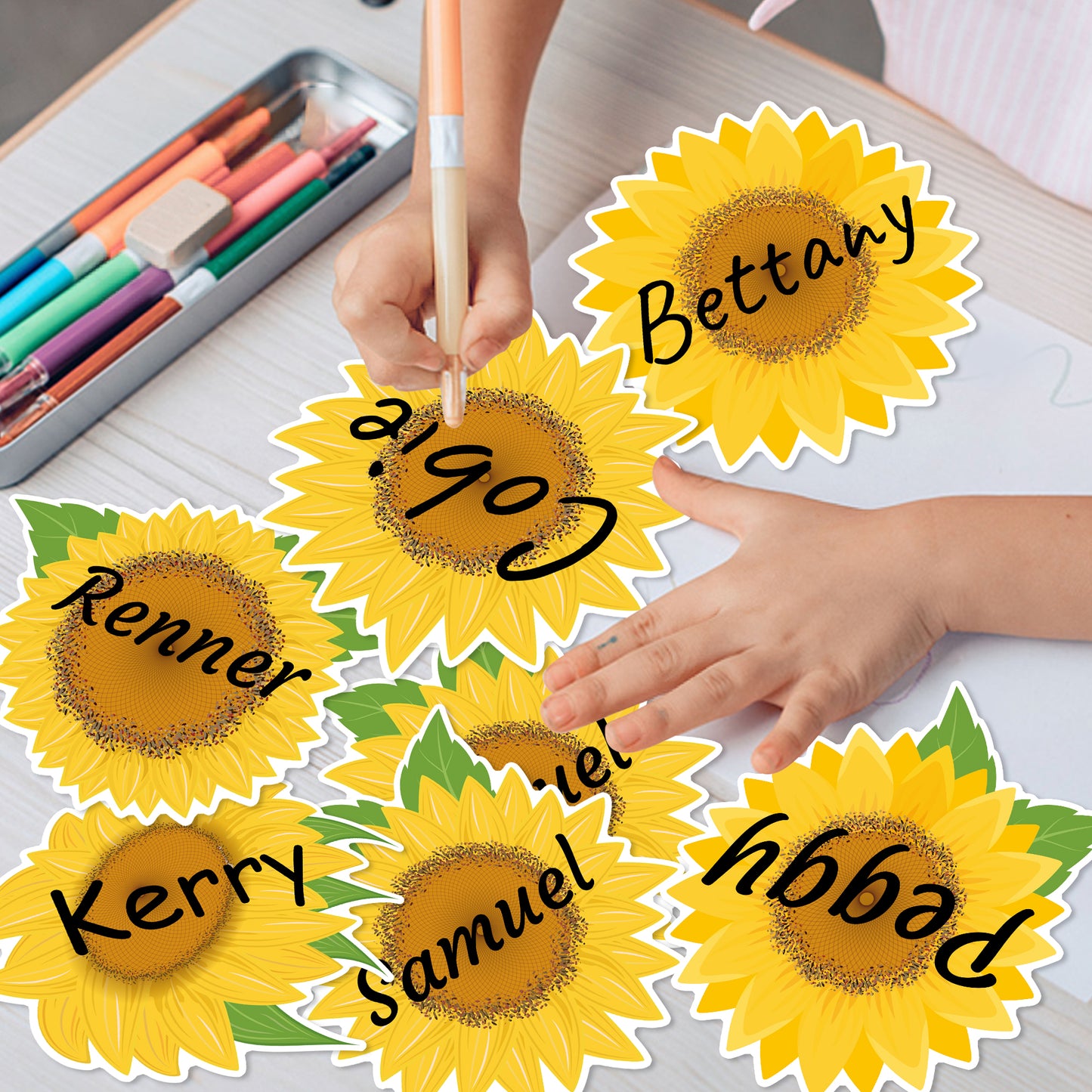 CPicdn 118Pcs Summer Sunflower Cutouts Set Flower Butterfly Bulletin Board Decoration Set