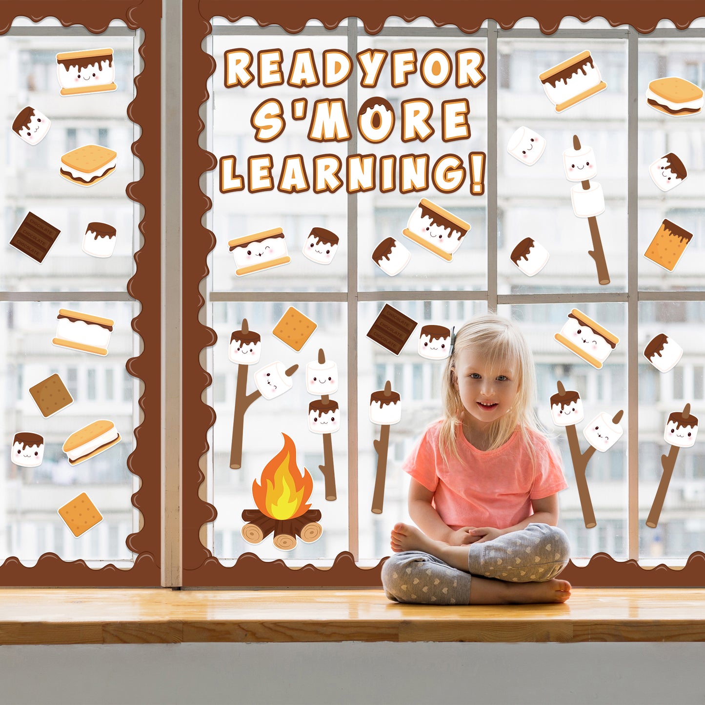 CPicdn 143Pcs Back to School Marshmallow S'More Classroom Bulletin Board Decorations Set