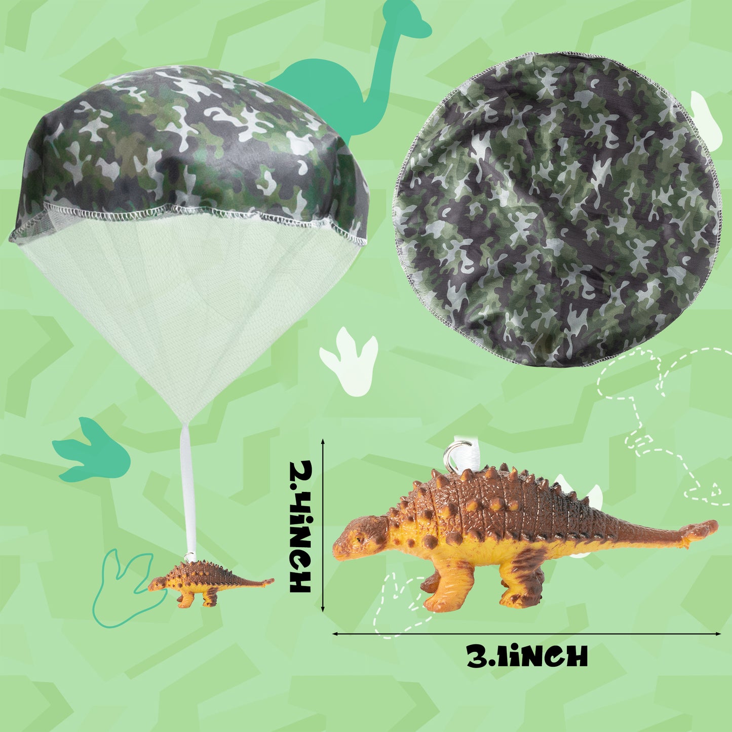 CPicdn 6Pcs Dinosaur Parachute Toy Children's Camo Parachute Toys